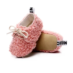 Bottes courtes d'hiver pour enfants, chaussures en velours et coton à lacets, semelle souple, pour bébés de 0 à 24 mois, nouvelle collection 