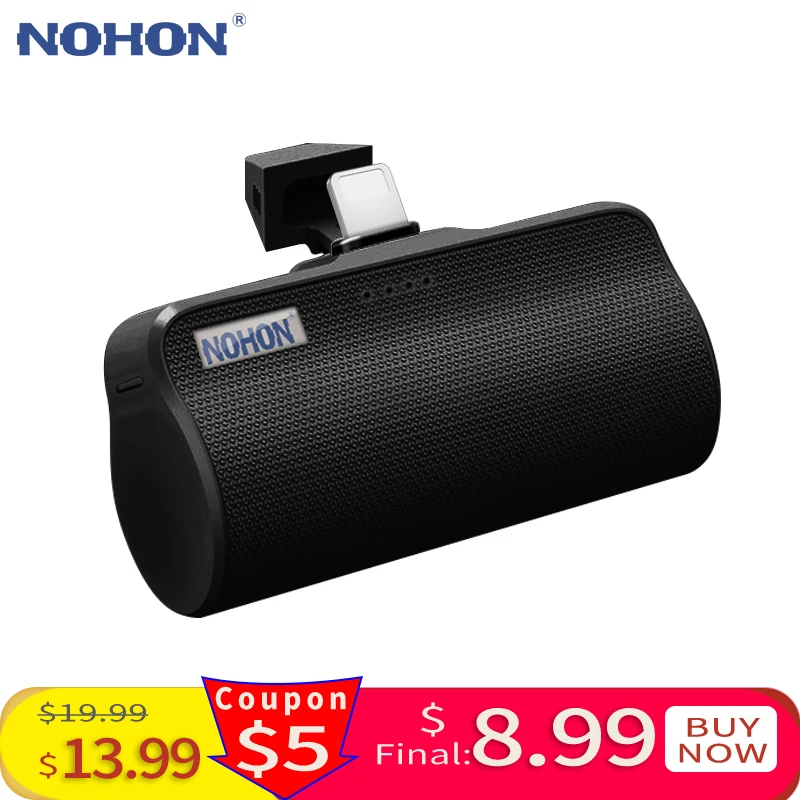 NOHON Mini Pocket Power Bank 3000 мАч маленький портативный внешний аккумулятор для быстрой
