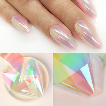 

1 Box Foil Nails Colorful White Dazzling Series Bright Foil Shinning Mirror Wraps Nail Art Transfer Decals Nail Decoration