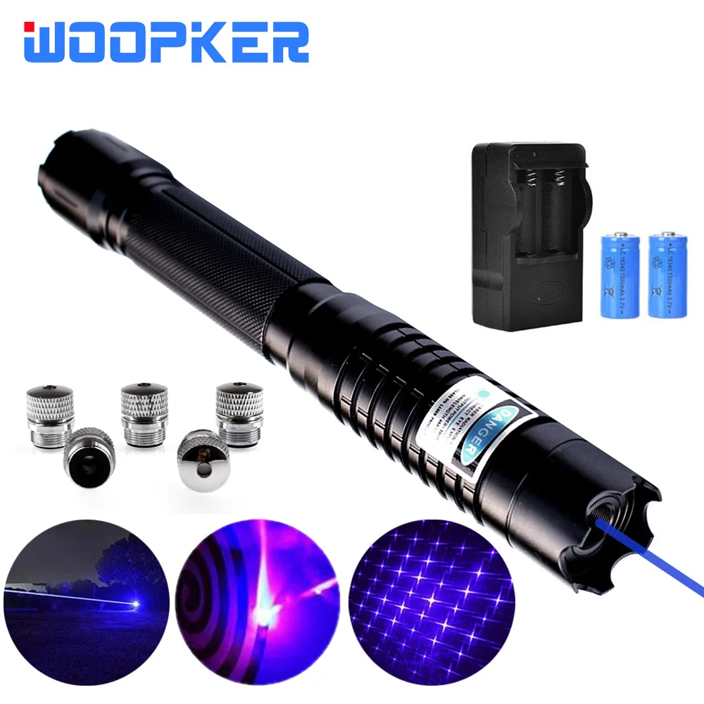 Powerful Burning Blue Laser Torch 445nm 10000m Laser sight Pointers Flashlight Burn Matches Candle Cigarette