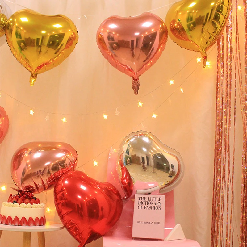 Pack de 10 un globos de papel de aluminio Corazones Amor Boda Día de San Valentín Decoración de fiesta 18" 