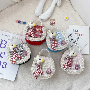 

Korean Children's Clutch Purse 2020 Cute Princess Messenger Bag Kids Small Coin Pouch Baby Girls Party Hand Bags Gift