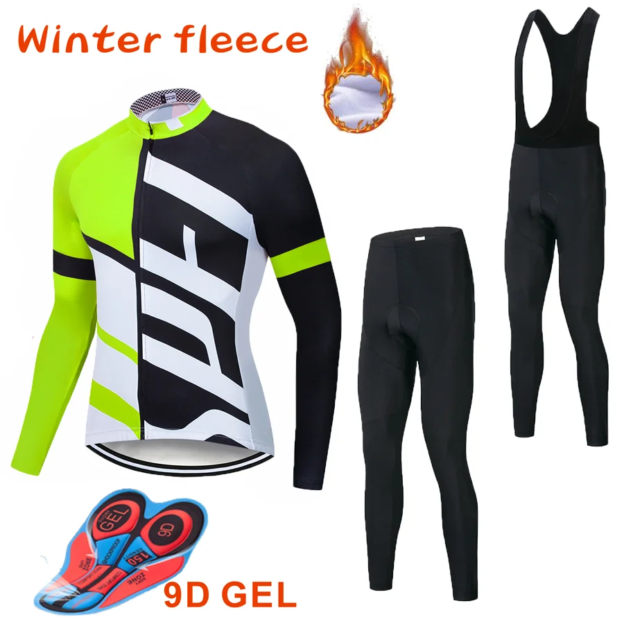 Winter Thermal Fleece Warm Cycling Jersey Set Thermal Cycling Clothing Mtb Riding Clothing Ropa Ciclismo multiple colour