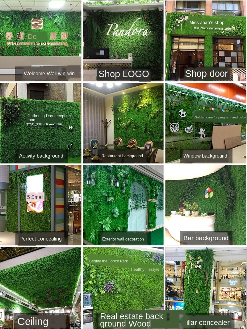 artificial wall garden on Artificial Green Grasses Plants Wall 40 60cm Fake Lawn Faux Creepers Leaf Grass Blossom Artificial Foliage Home Garden Decor Artificial Dried Flowers Aliexpress