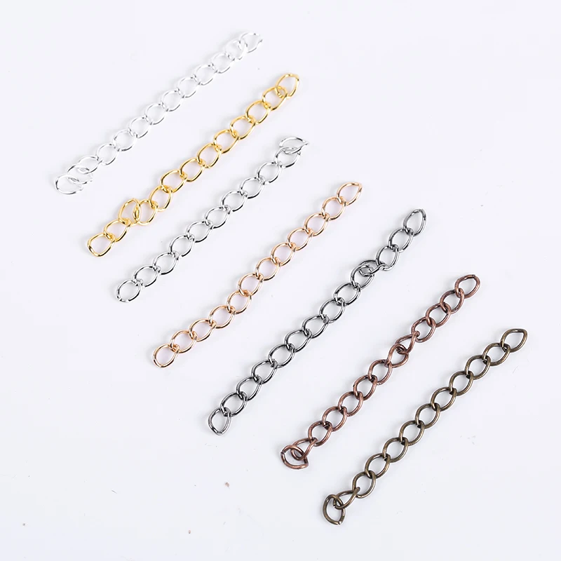 

50Pcs/Lot 5cm 7cm Necklace Extension Chain Bulk Bracelet Extended Chains Tail Extender For DIY Jewelry Making Accessories
