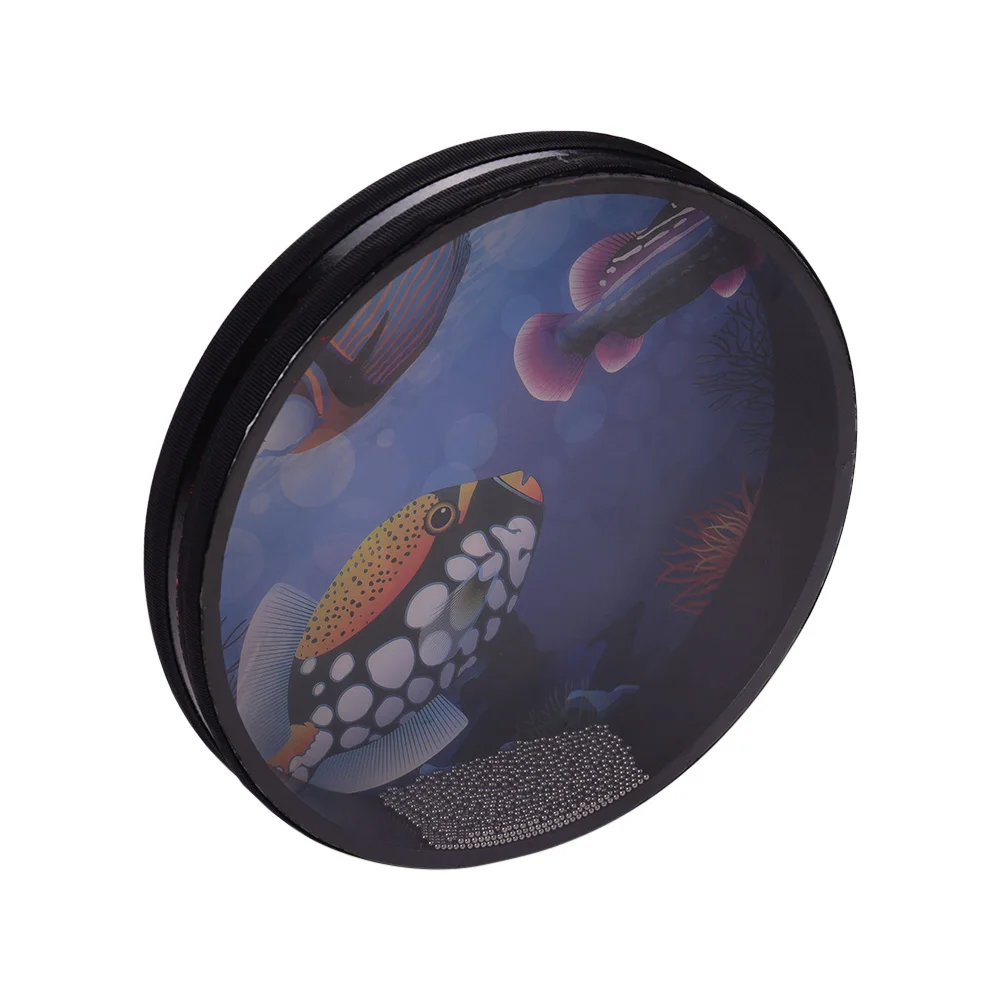 8/10inch Hand Drum Solid Wooden Ocean Drum Sea Wave Frame Gentle Sea Wave Sound Musical Toy Three Types