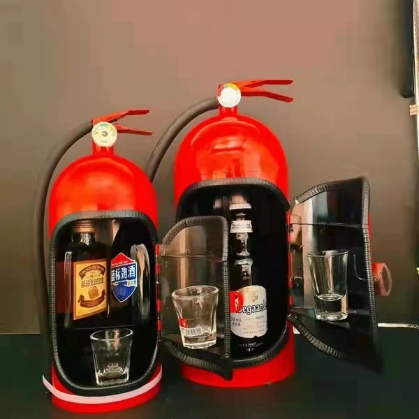 Boîte à vin en forme d'extincteur, mini bar, cave à vin, artisanat,  ornements, décoration, champagne, français ou boîte de rangement, cadeau de  pompier - AliExpress