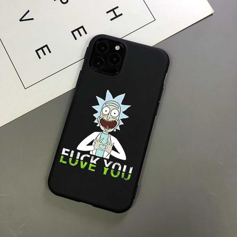 Рик и Морти черный ТПУ Мягкий силиконовый чехол для телефона для iPhone X XR XS Max 8 8Plus 7 7Plus 6s 6Plus 5 SE 11 11Pro 11ProMax чехол - Цвет: TPU