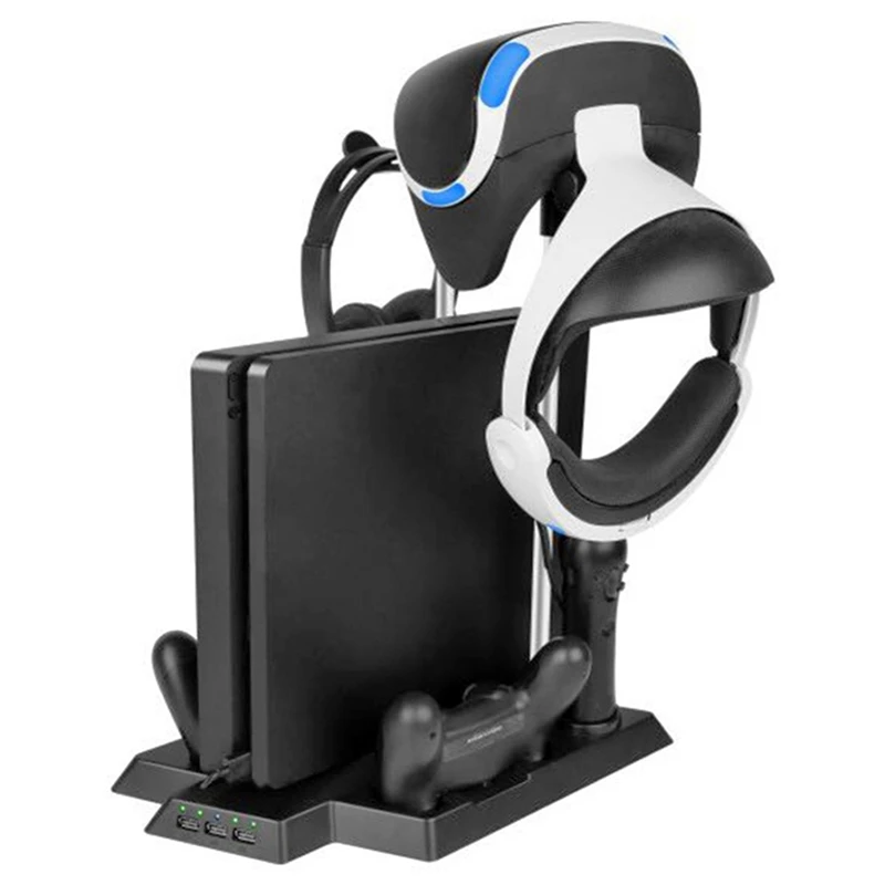 Полный-для Ps4 Pro Slim Ps Vr Move вертикальный охлаждающий зарядный кронштейн для хранения, держатель для гарнитуры Psvr и контроллер для зарядки