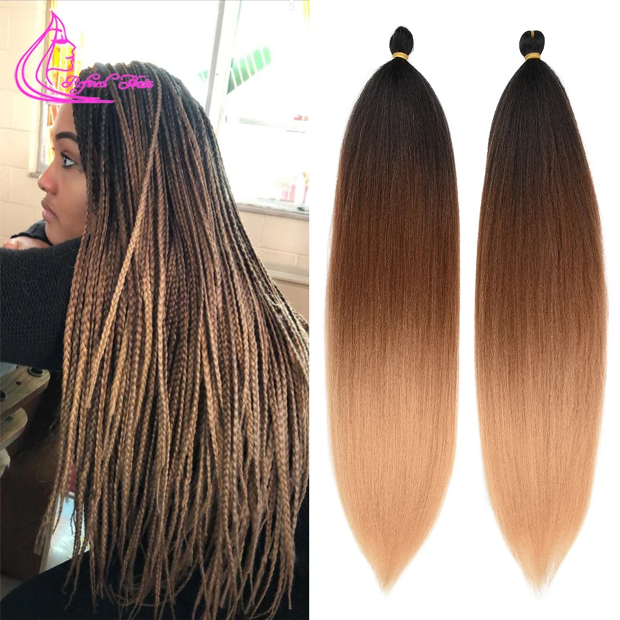 Easy Braiding Hair 26 inch long Jumbo Braids Yaki Straight Crochet Synthetic Ombre Hair Extensions Low temperature Fiber 90g/ pc