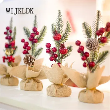 

1pc 2020 New Year Christmas Tree Mini Christmas Tree Small Pine Tabletop Decoration Mini Christmas Decoration Party DecorationsC