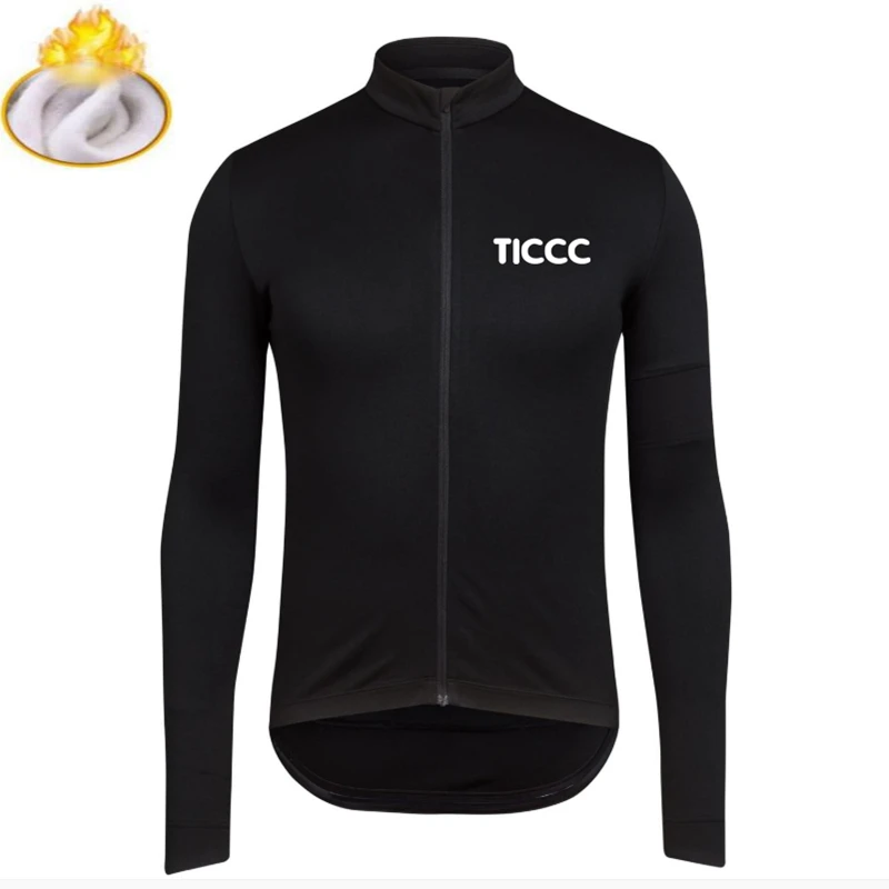 Синий Ropa de invierno ciclismo Зимняя Теплая Флисовая футболка с длинным рукавом Ticcc для велоспорта с красно-белым логотипом стильная одежда для велоспорта на открытом воздухе - Цвет: Синий