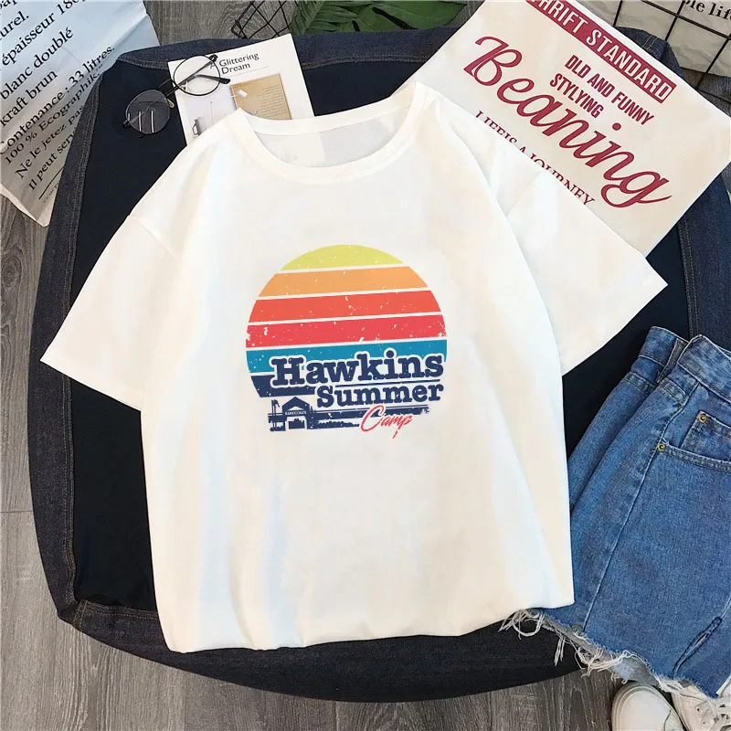 Странные Вещи eleven rock waffle hawkins Футболка женская новая белая Повседневная футболка
