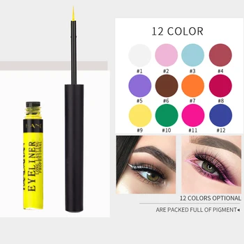 

12PCS Colorful Liquid Eyeliner Matte Tint Quikly Dry Waterproof Liquid Eyeliner Brown Color Eye Liner Makeup