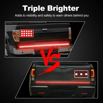 

60 Car Truck Running Lights Strip Bar 3Row Reverse Brake Turn Signal Tail Lamps