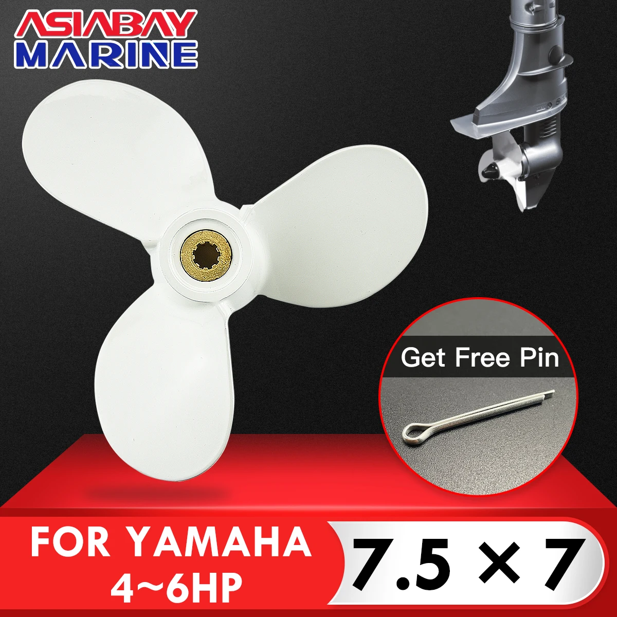 Outboard Propeller For Yamaha 4hp 5hp 6hp 7 1/2*7ba Boat Motor