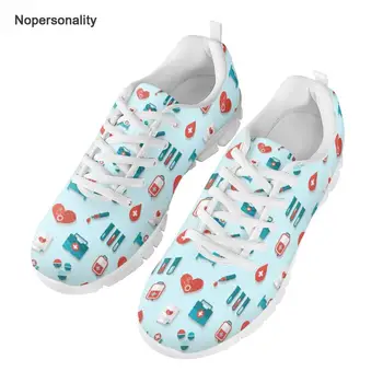 

Breathable Nursing Shoes for Women Casual Lace Up Nurse Pattern Sneakers Lightweight Femme Mesh Flats Zapatillas mujer
