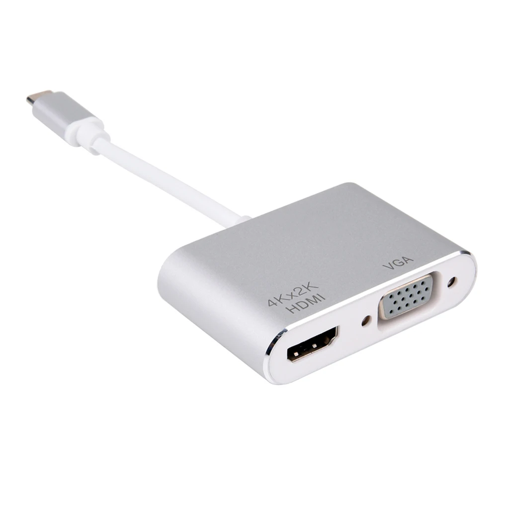 Robotsky usb type C к HDMI Мужской VGA адаптер для Женский-type C аудио и видео конвертер кабель для Macbook USB-C планшетного телефона