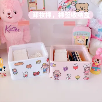 

New Cotton swab lipstick Dustproof Earrings Stand Portable Jewelry Storage Box Drawers Rack Holder Transparent Display Box