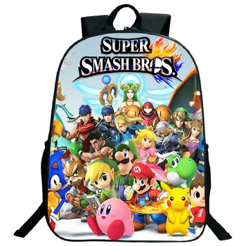 

Hot Sale Super Mario Smash Bros Backpack Fashion New Pattern Travel Shoulder Rucksack Students Boys Girls School Laotop Mochila