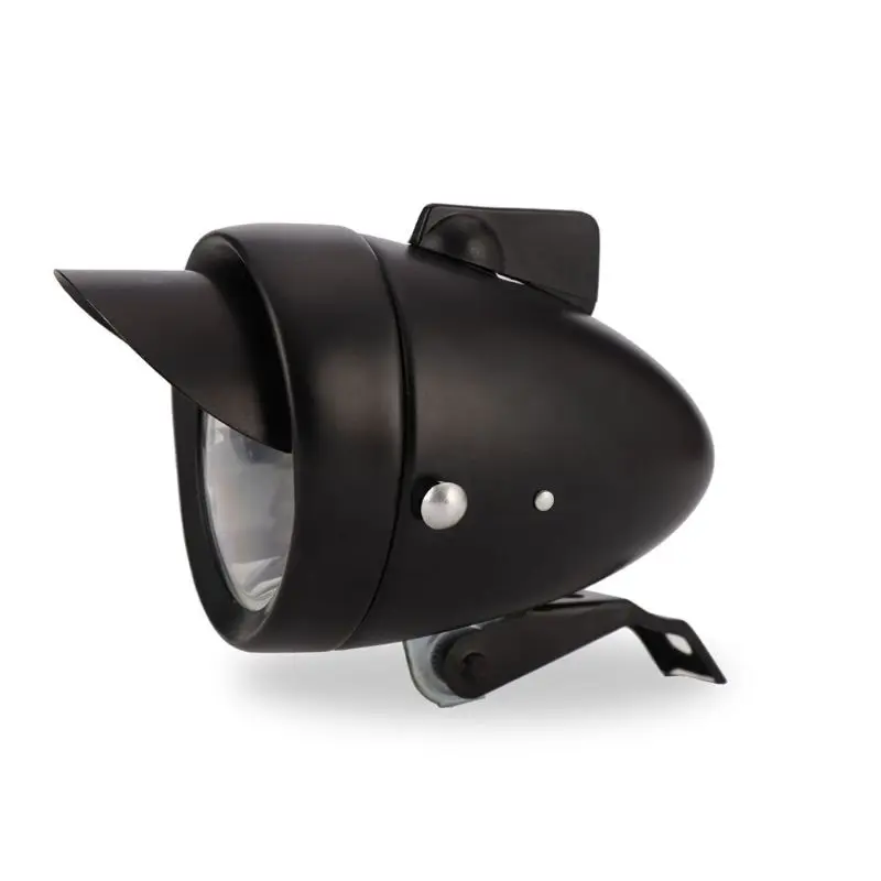 Retro Bright Classical Cool Bicycle Headlight Vintage Design Bike Metal Case Chrome Steel LED Light Night Riding Safety
