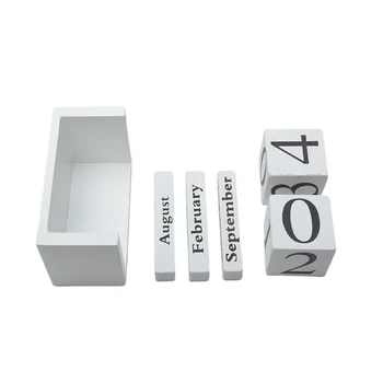 

Planner Wood Block Wood Calendar Living Room Home Office Decor DIY Gifts Reusable Desk Decoration Desktop Month Date Display