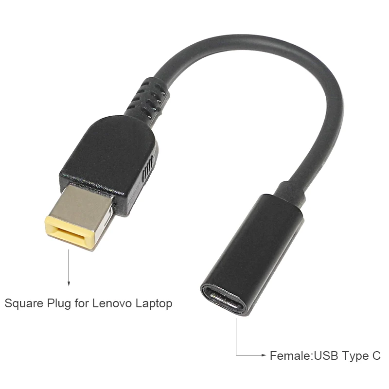 Переходник с USB Type-C Мама на квадратный разъем конвертер кабель питания для