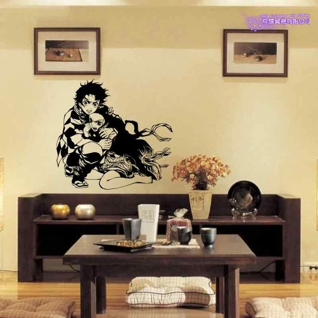 Pegatinas de pared de Demon Slayer, calcomanías artísticas de vinilo para  sala de estar, dormitorio, MURAL de arte, envío directo - AliExpress