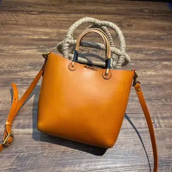 

Vintage 2-Sets Designer Genuine Leather Women‘s Small Handbag Authentic Cowskin Lady Cross Shoulder Bag Female Composite Purse