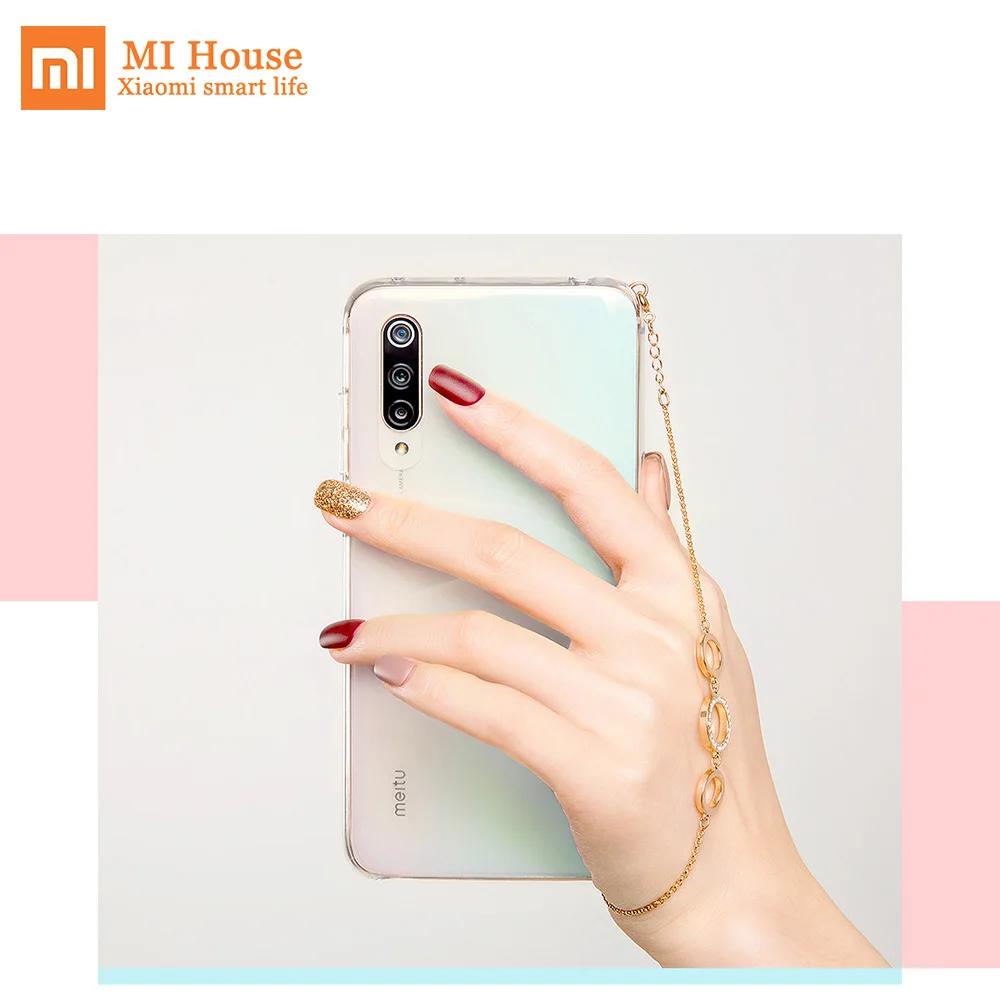 Xiaomi CC9 Meitu версия чехол для телефона с браслетом украшение защита прозрачная мода