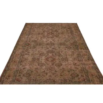 

Handmade Brown Vintage Overdyed Turkish Area Rug 167x248 Cm-5'6''X8'2''