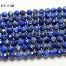 Meihan,(2 нити/набор), натуральный, 5 мм, лазурит, граненый, Круглый бисер для браслета, ювелирных изделий, сделай сам, дизайн