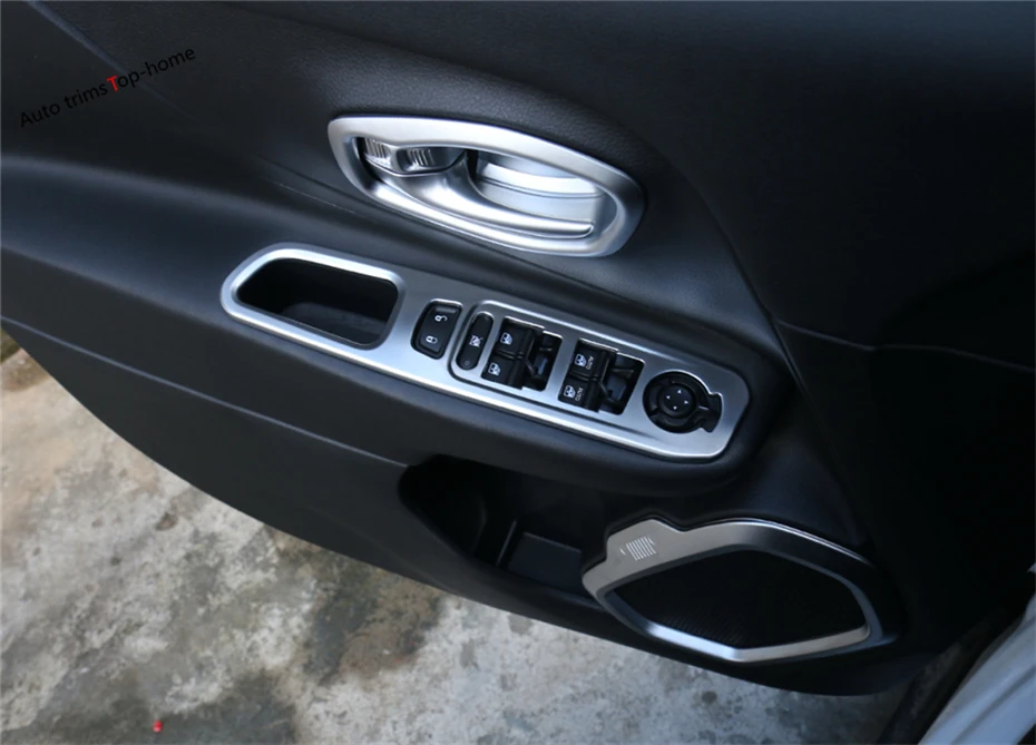 Yimaautotrims Внутренняя дверь подлокотник окно Лифт кнопка Крышка Накладка для Jeep Renegade- ABS Красочные внутренние молдинги
