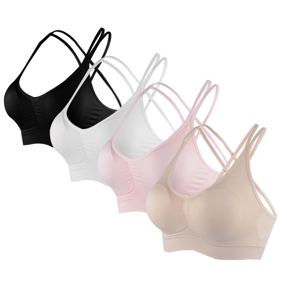 

2020 Quick Qry Women Sexy Sport Bra Solid Gym Fitness Bra Push Up Workout Running Sports Top Backcross Sportwear Underwear