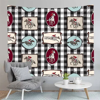 

3D Soft Fabric Geometry Printed Blanket Horse Printing Tapestries Wall Hanging Tapestry Curtain Background Cloth