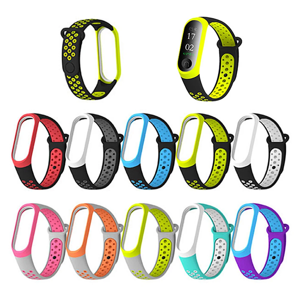 Для Xiaomi Mi Band 3 4 ремешок для часов спортивный стиль сменный ремешок для часов водонепроницаемый силиконовый кронштейн для Xiaomi Mi 3 4 серии