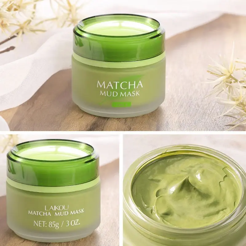 Matcha Mud for Mask Face Cream Deep Cleansing Oil-control Blackhead Moisturizer Acne Removal Pore Treatment Masks