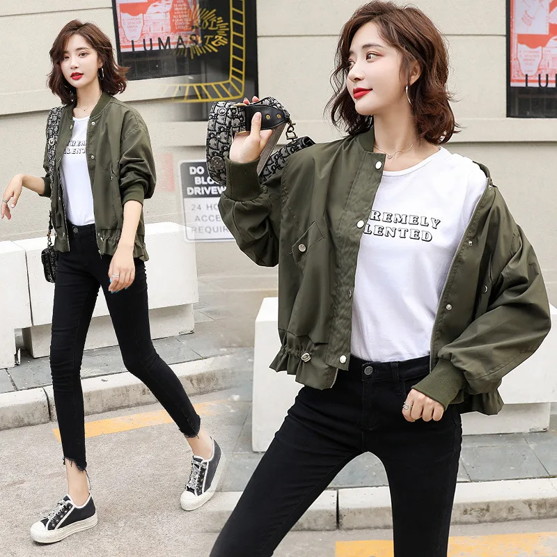 

Baseball Uniform WOMEN'S Coat 2019 Autumn Clothing New Style Fashion Casual Versatile Korean-style Students Loose-Fit Short WOME