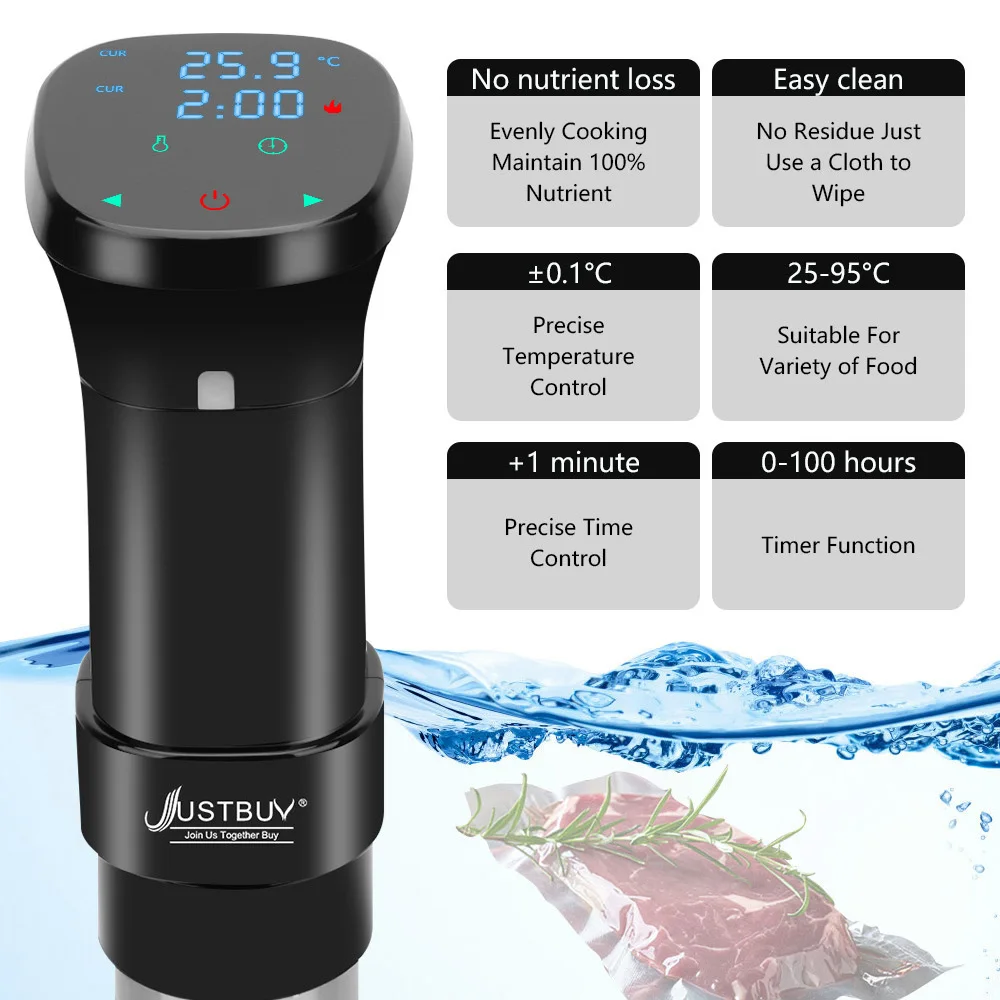 36 Month Warranty 7th Generation IPX7 Waterproof 1800W LCD Touch Sous Vide Cooking Immersion Circulator Slow Cooker Machine