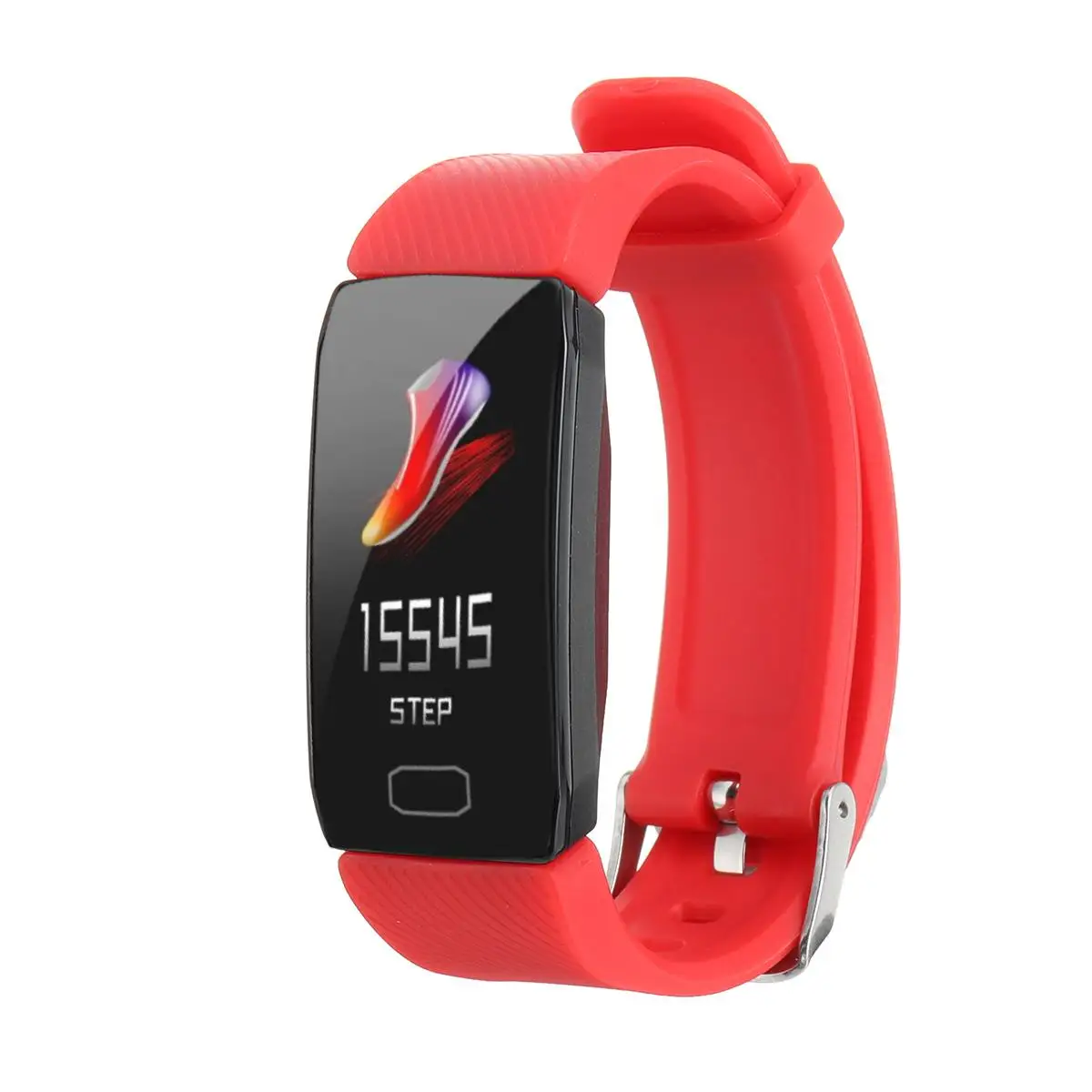 1,14 дюймов Smartband браслет для смарт-часов фитнес-браслет пульсометр кровяное давление кислородный спортивный браслет для женщин и мужчин - Цвет: Красный