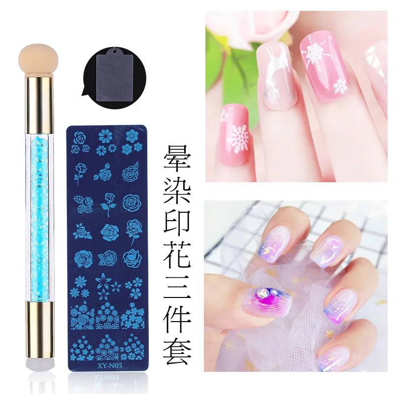 

Nail Kit Professional Set Acrylic Sponge Silicone Double-tip Pen Printed Steel Plate PVC Scraper Gel Polish Set Decoration Tool
