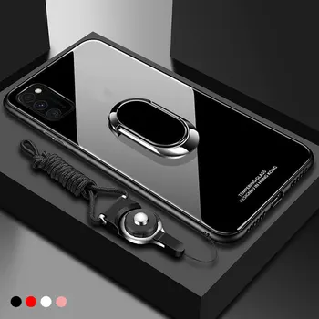 

for Samsung S20 Plus Case Tempered Glass Stand Ring Magnet Cover for Samsung Galaxy A51 A71 A31 A91 Hard Shockproof Back Cover