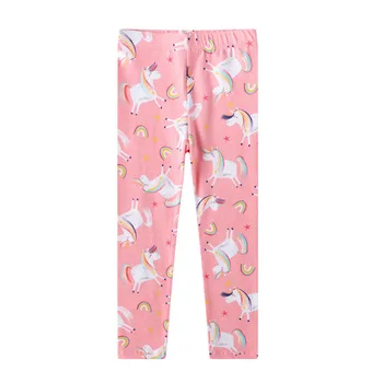 

Jumping meters baby girls hot selling pink leggings pants printed cute unicorn spring autumn skinny pants 2-7T