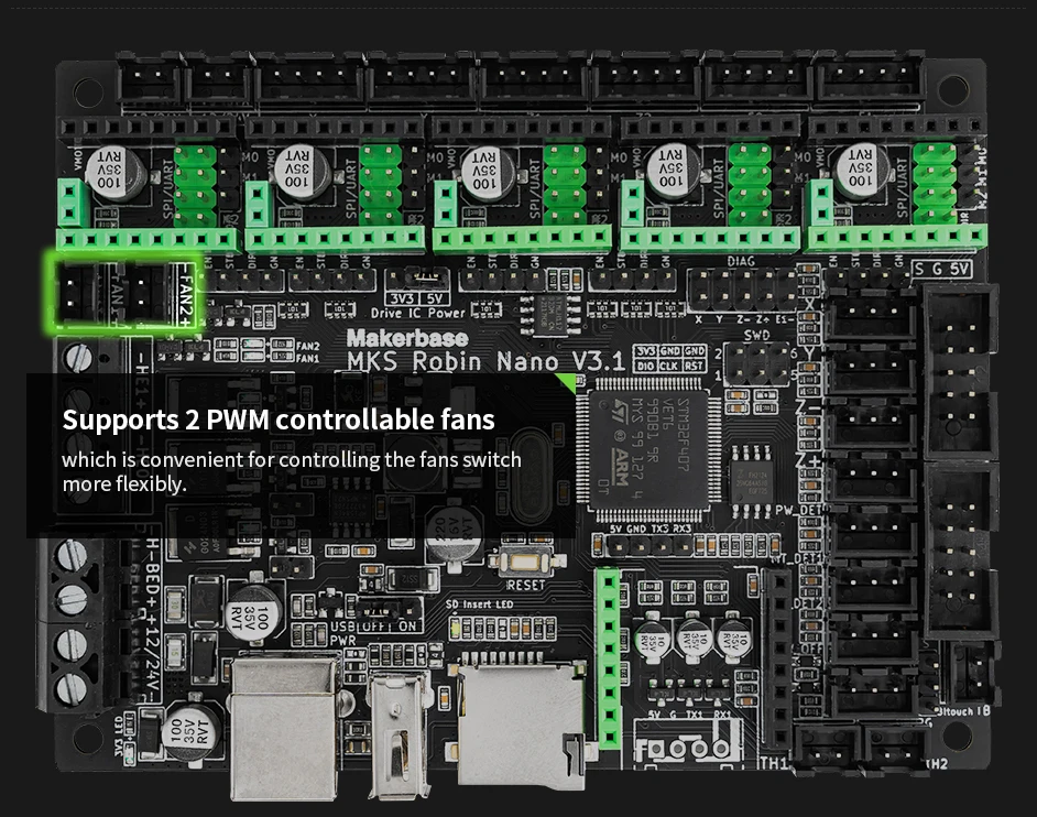 Makerbase-MKS Robin Controlador Motherboard, Touch Screen para