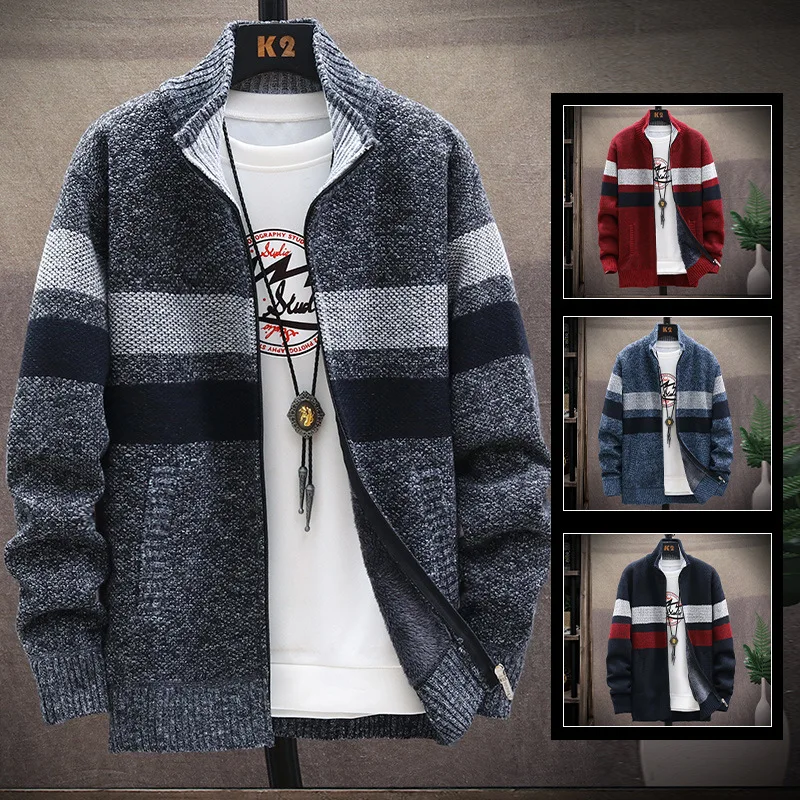 Cross Border 2020 New Style Jacket Men Autumn & Winter Brushed and Thick Knitted Cardigan Men'S Wear Fashion Sweater Coat Fashio Cross Border 2020 New Style Jacket Men Autumn & Winter Brushed and Thick Knitted Cardigan Men'S Wear Fashion Sweater Coat Fashio