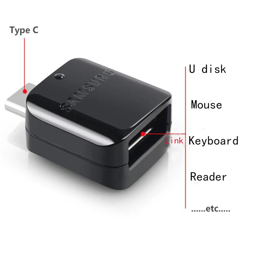 USB type c otg адаптер для samsung Galaxy A70 A50 S8 S9 plus note 8 A3 A5 с поддержкой флеш-накопителя/u-диска/Мыши/геймпада