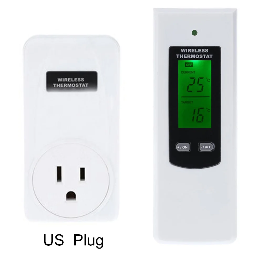 Беспроводной термостат RF Plug цифровой инфракрасный датчик температуры нагрева контроллер XSD88 - Цвет: US Plug