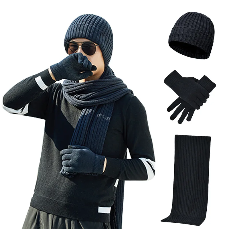 Unisexe Neck Warmer Tricoté Casquette Foulard Deux Pièces Chapeaux