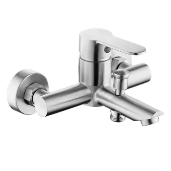 

304 Stainless Steel Bathtub Brushed Faucet Cold and Hot Mixing Valve Bathroom Shower Faucet Triple Tap
