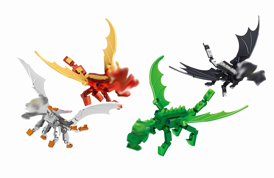 

Minecraft Figures Dragon Set 4-Colour Ender-Dragon With Sword Figures Steve Alex Zombie Pigman Blocks Minecrafts Toys For Kids
